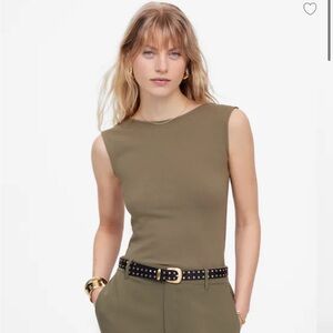 NWT Madewell Low-Back Tee in Faded Fatigue - Size Large